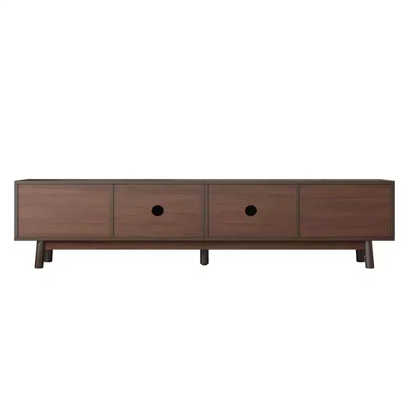 Mid Century Modern TV Stand for 80 TVs Entertainment Center with Sliding Doors and Drawers TV Table with Storage for Living Room/Bedroom Brown